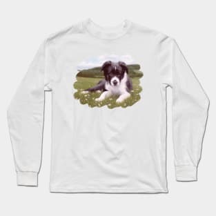 Border Collie Painting Long Sleeve T-Shirt